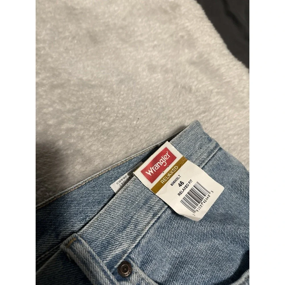 New Wrangler Relaxed Fit Men's Blue Denim Shorts Size 46 10